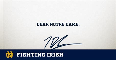 Dear Notre Dame, From Tyler Buchner – Notre Dame Fighting Irish ...