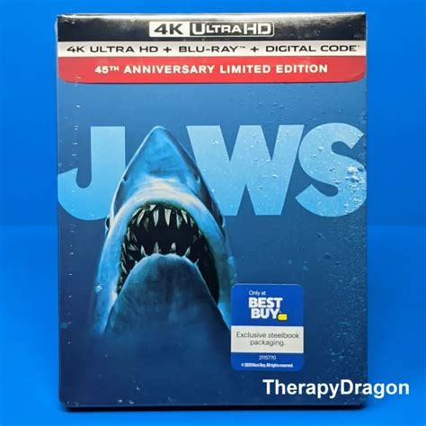 Jaws Th Anniversary Steelbook K Ultra Hd Blu Ray Digital Best Buy