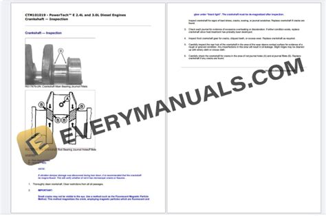 John Deere Powertech 4024 24l And 5030 30l Diesel Engine Component Technical Manual Ctm101019 Pdf