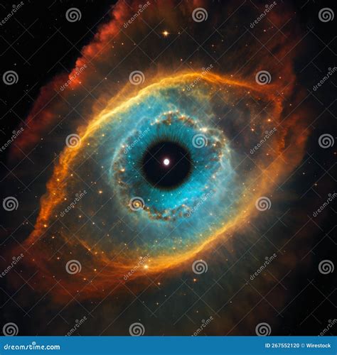 AI Generated Illustration Of Fascinating Helix Nebula Space Stock