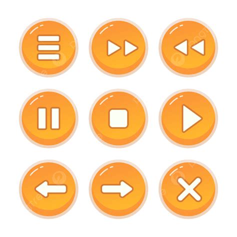 Orange Button Vector Hd Png Images Orange Game Button Clipart Orange