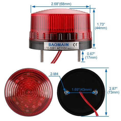 Snapklik Industrial Signal Warning Lamp Round Red Warning Light