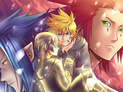 Roxas Xion Axel And Saix Kingdom Hearts And More Drawn By Banana