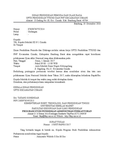 Surat Undangan Tugas Pengantar Sk Pdf