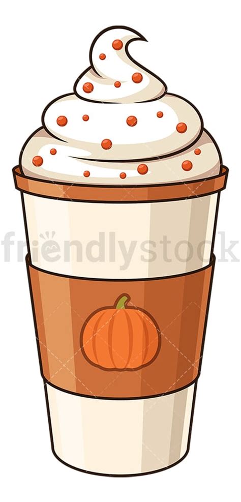 Pumpkin Spice Latte Cartoon Vector Clipart - FriendlyStock