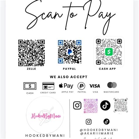 Editable Scan To Pay Sign Qr Code Sign For Small Business Qr Codes Sign Venmo Payment Cash App