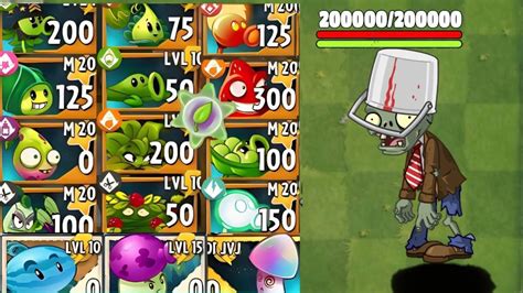 100 Buckethead Zombie Plants Battlez Which Team Plant Will Win Pvz 2 Plant Vs Plant Youtube