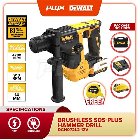 Dewalt Dch L Gb V Brushless Cordless Mode Sds Plus Rotary Hammer