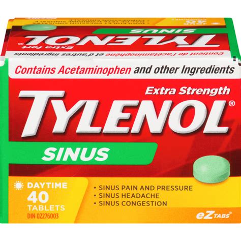 Tylenol Extra Strength Sinus Relief Daytime Eztabs Ctc Health