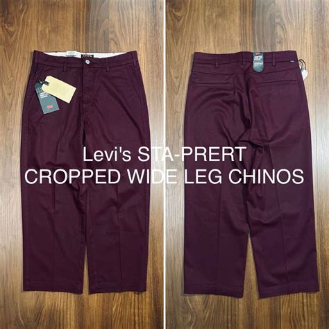 Yahoo オークション 新品 LEVI S STA PREST CROPPED WIDE LEG CHINOS