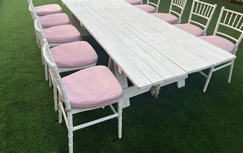 Tiffany Kids Chairs (pink cushions) with white Natural Wooden Tables