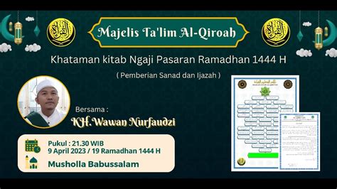 Khataman Ngaji Pasaran Ramadhan H Minggu April Majlis Ta