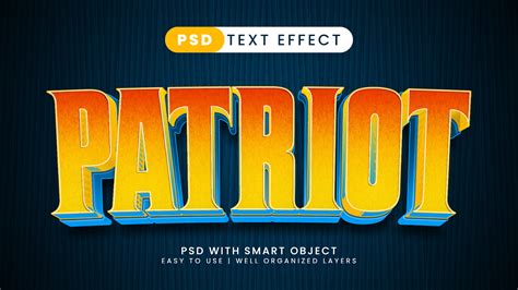 Artstation Patriot Psd Fully Editable Text Effect Layer Style Psd