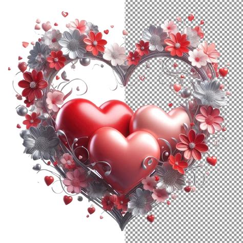 Premium Psd Heartfelt Embrace Isolated D Heart Frame On Png Background