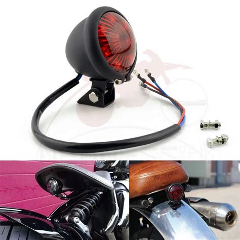 Auto Parts Accessories Motone Led Mini Bates Tail Light Black Bobber