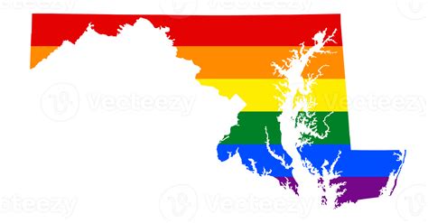 Free Lgbt Flag Map Of The Maryland Png Rainbow Map Of The Maryland In