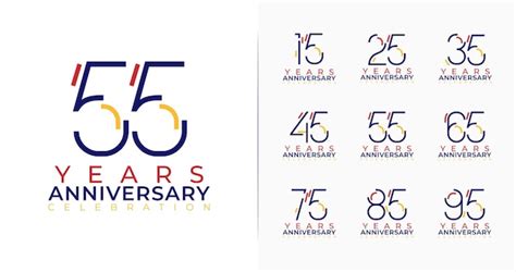 Premium Vector Set Of Creative Anniversary Logo With Minimal And