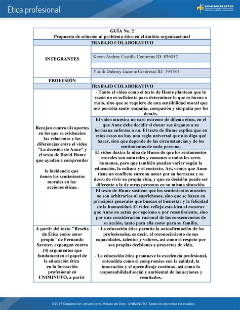 Actividad 7 Etica profesional kevin y yarith GUÍA No 2 Propuesta de