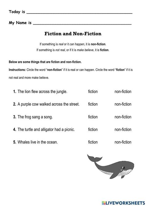 Fiction And Non Fiction Interactive Exercise Live Worksheets Worksheets Library