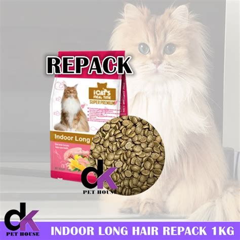 Icats Indoor Long Hair Cat Food Kg Repack Shopee Malaysia