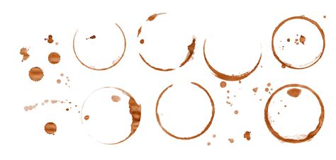 Coffee Stain Rings Isolated On White Background Dirty Closeup Blob