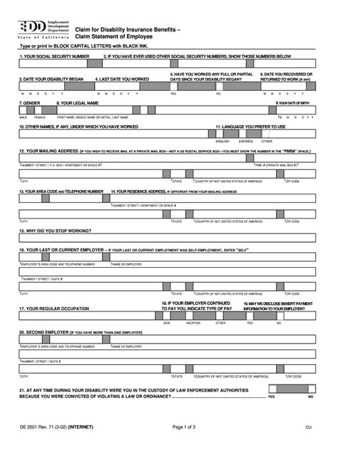 2002 Form Ca De 2501 Fill Online Printable Fillable Blank Pdffiller