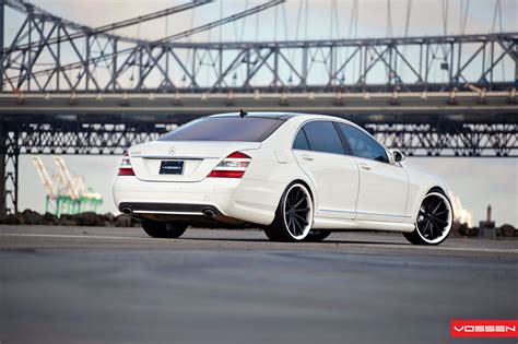 Custom Painted Vossen Rims With White Lips On Stunning Mercedes S Class — Gallery