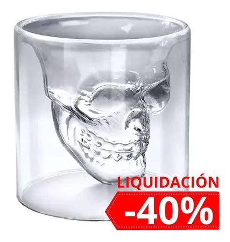 Vaso Vidrio Forma De Cráneo Calavera Tequilero Fiesta Bar MercadoLibre