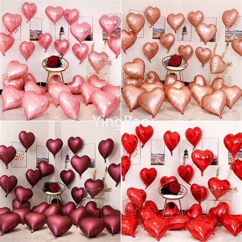 Pcs Heart Shape Foil Mylar Balloons For Romantic Valentine S Day