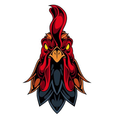 Logotipo De Mascota Cabeza De Gallo Vector Premium