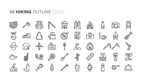 Hiking Outline Icon Set 9375385 Vector Art At Vecteezy