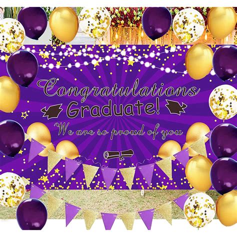 Purple Gold Graduation Party Supplies Nyu Purple Gold Graduation Party Decorations 2023 Gr