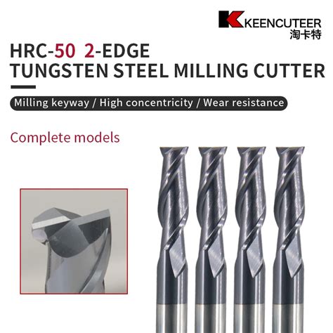 Tungsten Carbide Milling Cutters 2 Flutes Milling Cutter Hrc50