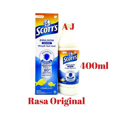 Jual Minyak Ikan Kod Scotts Emulsion 400ml Rasa Original Di Lapak