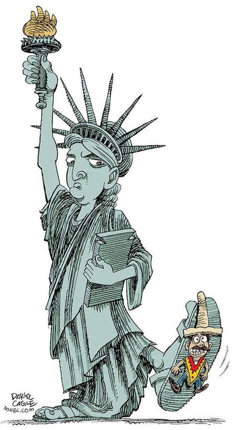 Immigration and Liberty Drawing by Daryl Cagle - Fine Art America