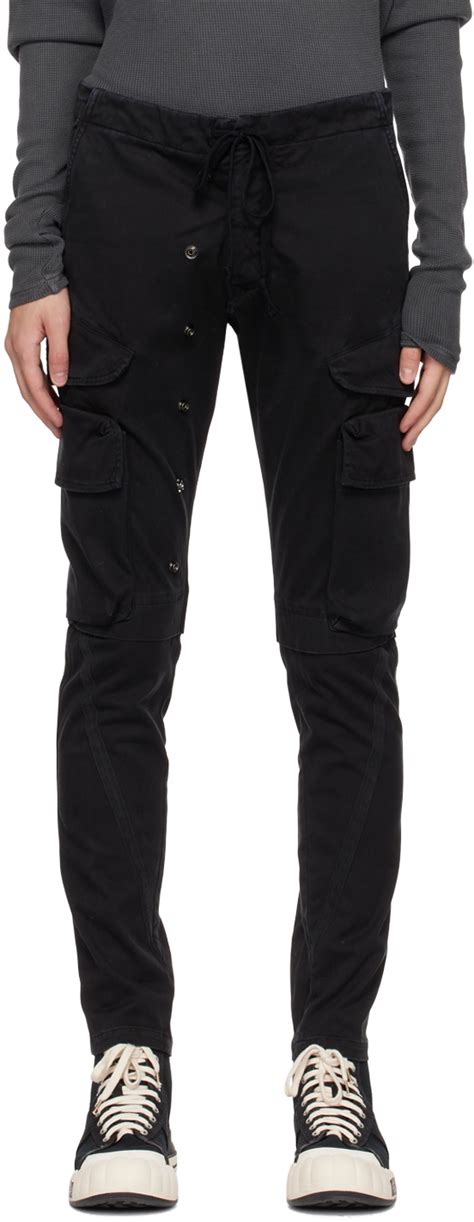 Buy Greg Lauren Press Stud Cargo Pants Black At Off Editorialist