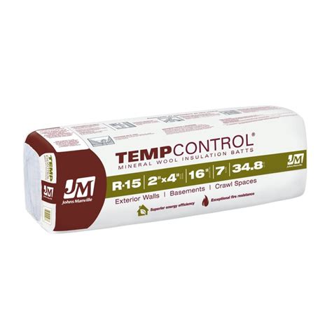 Johns Manville Tempcontrol R 15 Attic Wall 34 8 Sq Ft Unfaced Mineral Wool Batt Insulation 15