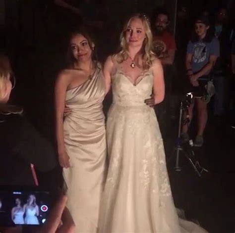 Candice King And Kat Graham On Set Of The Vampire Diaries 8x16