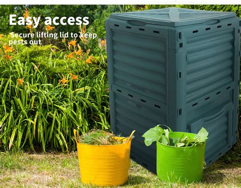 290l Compost Bin Food Waste Recycling Composter Kitchen Garden