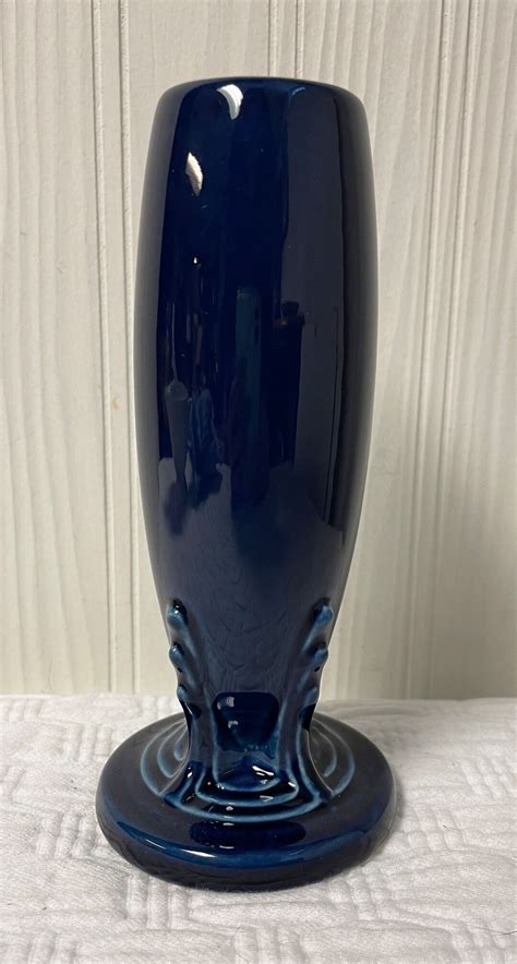 Retired Fiesta Ware Cobalt Blue Bud Vase Fiestaware Post 1986 Etsy