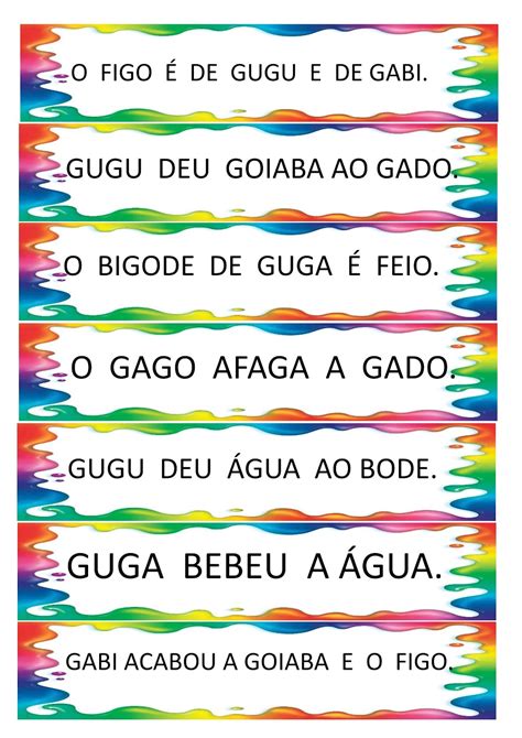 Ficha De Leitura Ga Go Gu Gão - BEL CARDOZO: ATIVIDADE LETRA G / ATIVIDADE GA GO GU GÃO ( 1º ANO ...