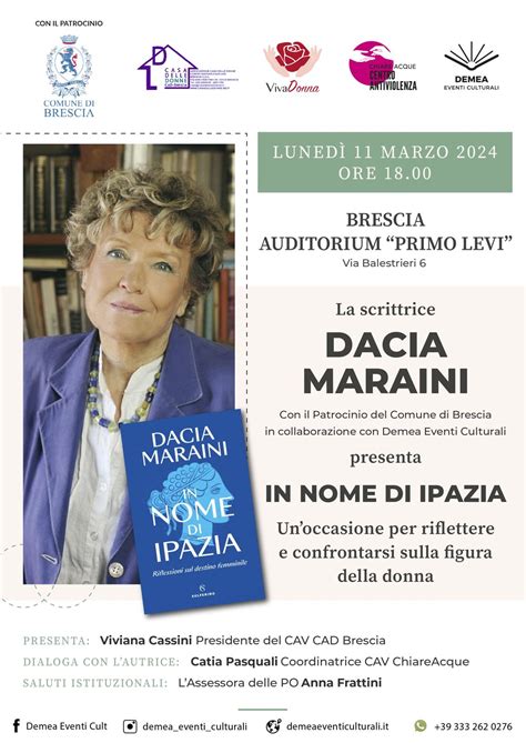 In Nome Di Ipazia Incontro Con Dacia Maraini Casa Delle Donne Brescia