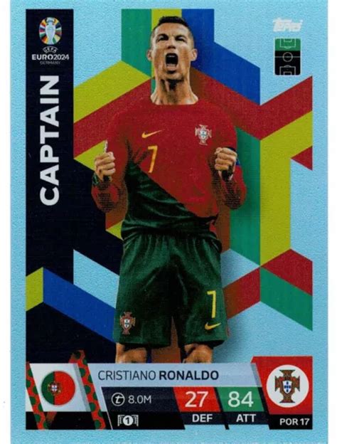 Topps Match Attax Euro Card Por Cristiano Ronaldo Captain