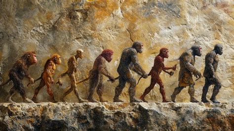 Premium AI Image | The Evolution of Hominids in Prehistory Generative Ai