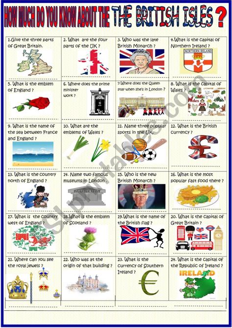 The British Isles updated quiz with KEY - ESL worksheet by spied-d-aignel