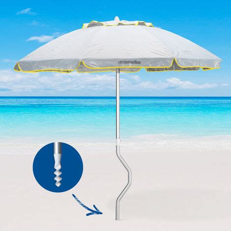 Parasol De Plage Aluminium Leger Visser Protection Uv Girafacile Cm