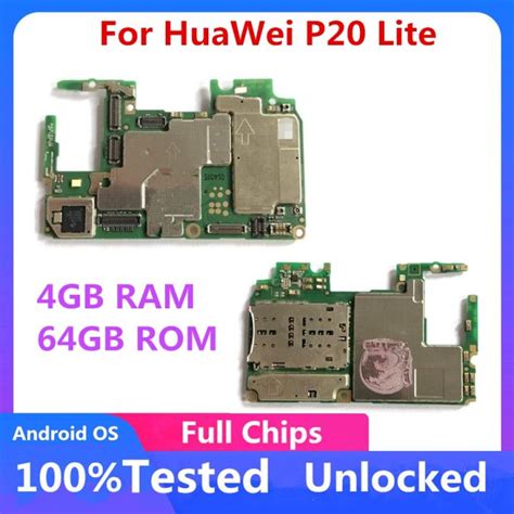 100 Unlocked Logic Board For HuaWei P20 Lite Motherboard Original Main