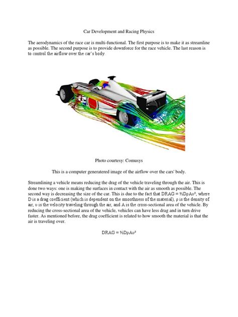 Car Development and Racing Physics | PDF | Drag (Physics) | Car