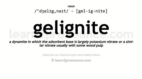 Pronunciation Of Gelignite Definition Of Gelignite Youtube