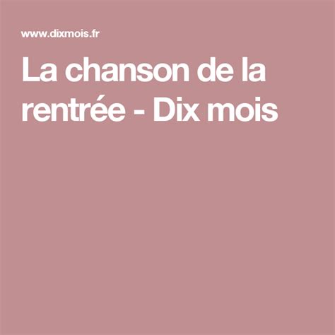 La chanson de la rentrée Dix mois Lockscreen Nintendo switch